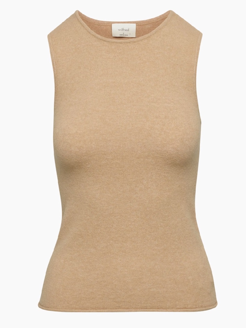 Aritzia Wilfred Bambino Sleeveless Knit Top — Camel Tan